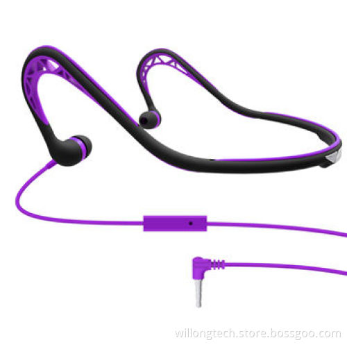 Sportswear Neckband Earphones with 32 Ohms Impedance, TPE Soft Materials